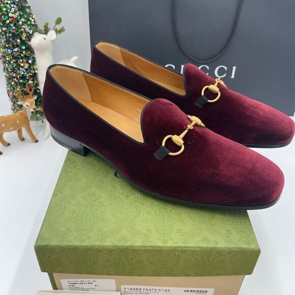 Men’s Gucci velvet horse bit dress loafers size 9.5 fits 10.5 US made Italy - Picture 1 of 8